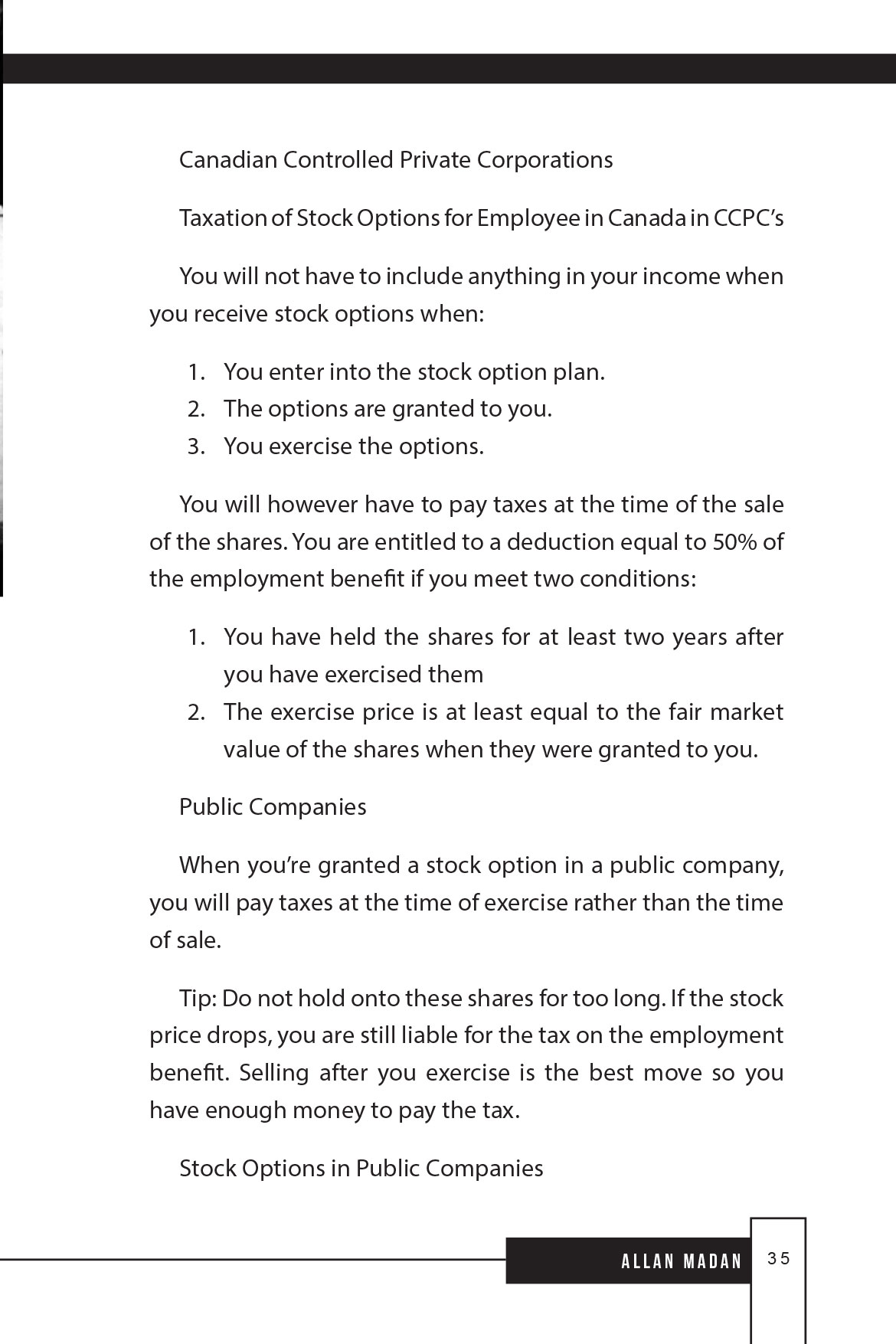 Cra taxation of stock options