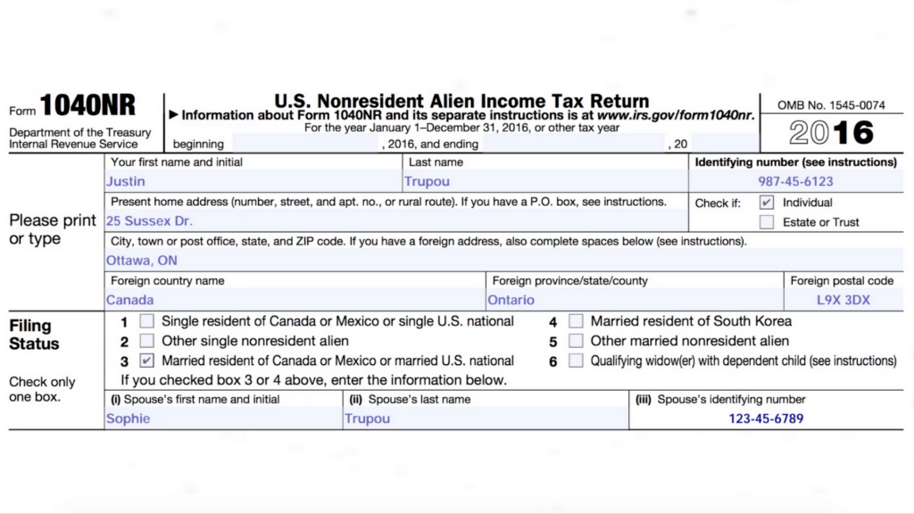 Part 1 - How to Prepare a 1040 NR Return for Rental Properties in the U.S. step 2