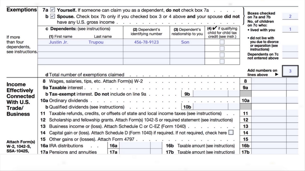 Part 1 - How to Prepare a 1040 NR Return for Rental Properties in the U.S. step 3