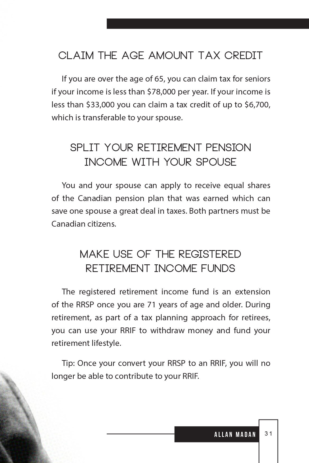 Tax planning for retirees, tax tips for Canadians