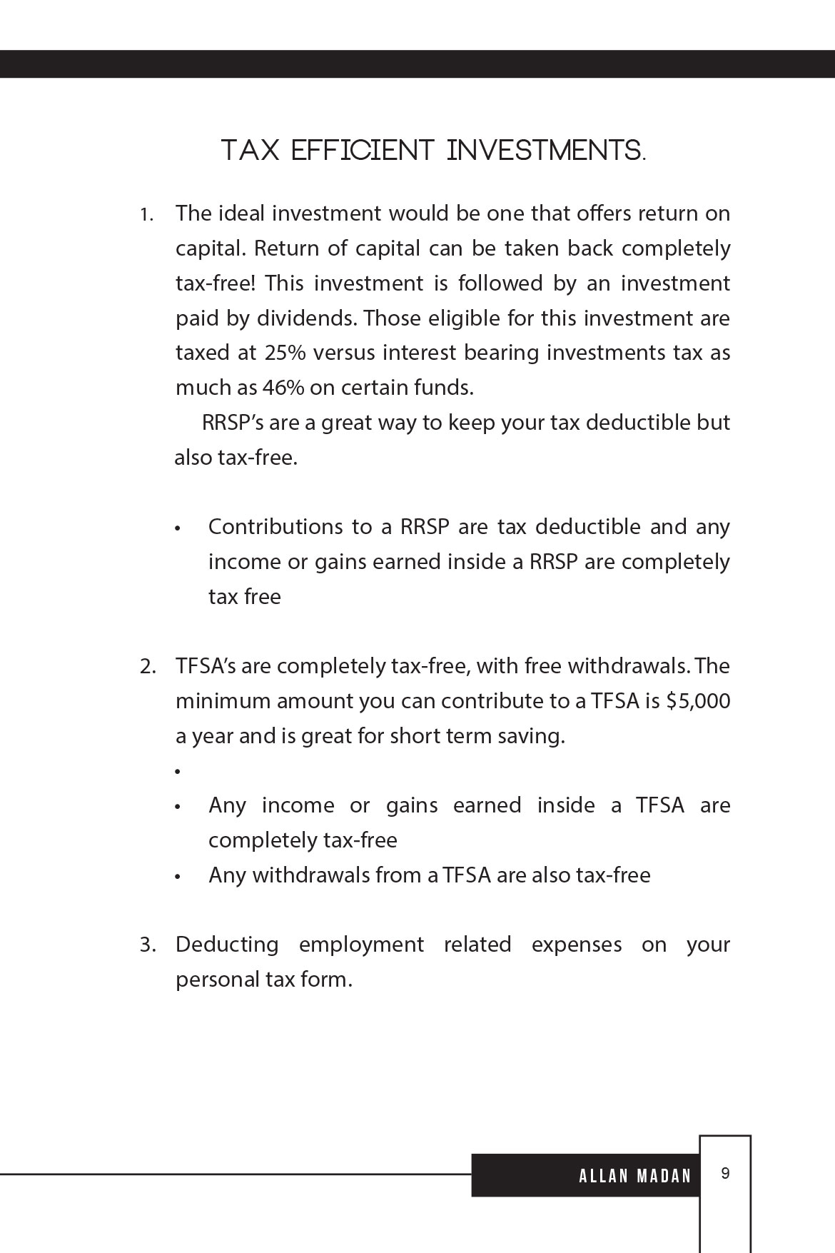 Tax efficient investments, tax tips for Canadians