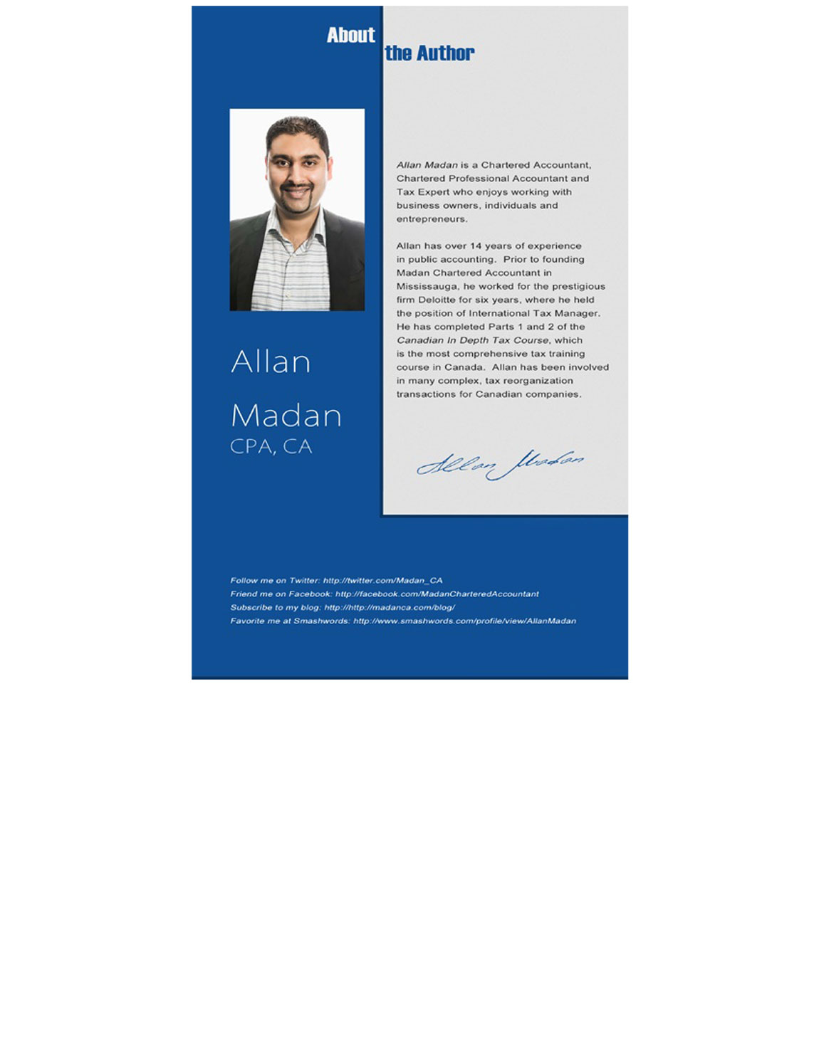 Personal tax planning guide for Canadians by CA Allan Madan