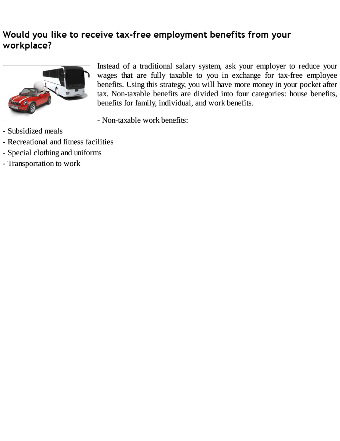 Would you like to receive tax-free employment benefits from your workplace? Personal tax planing guide for Canadians