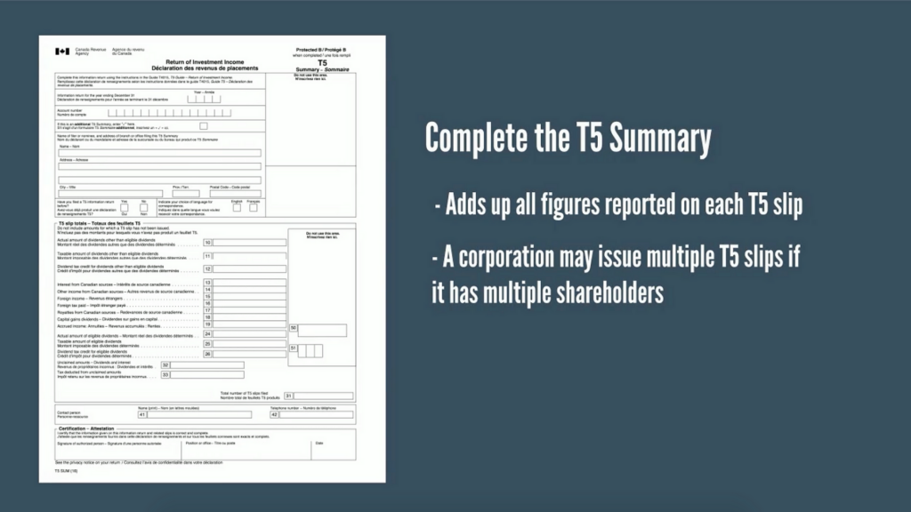 T5 Summary Fillable Form - Printable Forms Free Online